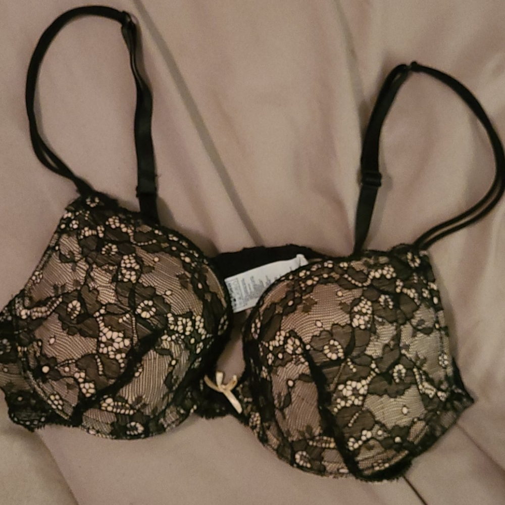 Forever 21 push up bra 34 b black nude lace used